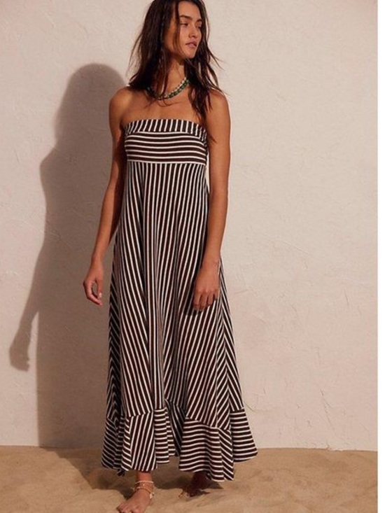 Free People Dresses & Skirts - Sadie Striped Midi Dress by free-est at Free People 
Coconut Milk Combo Brown L